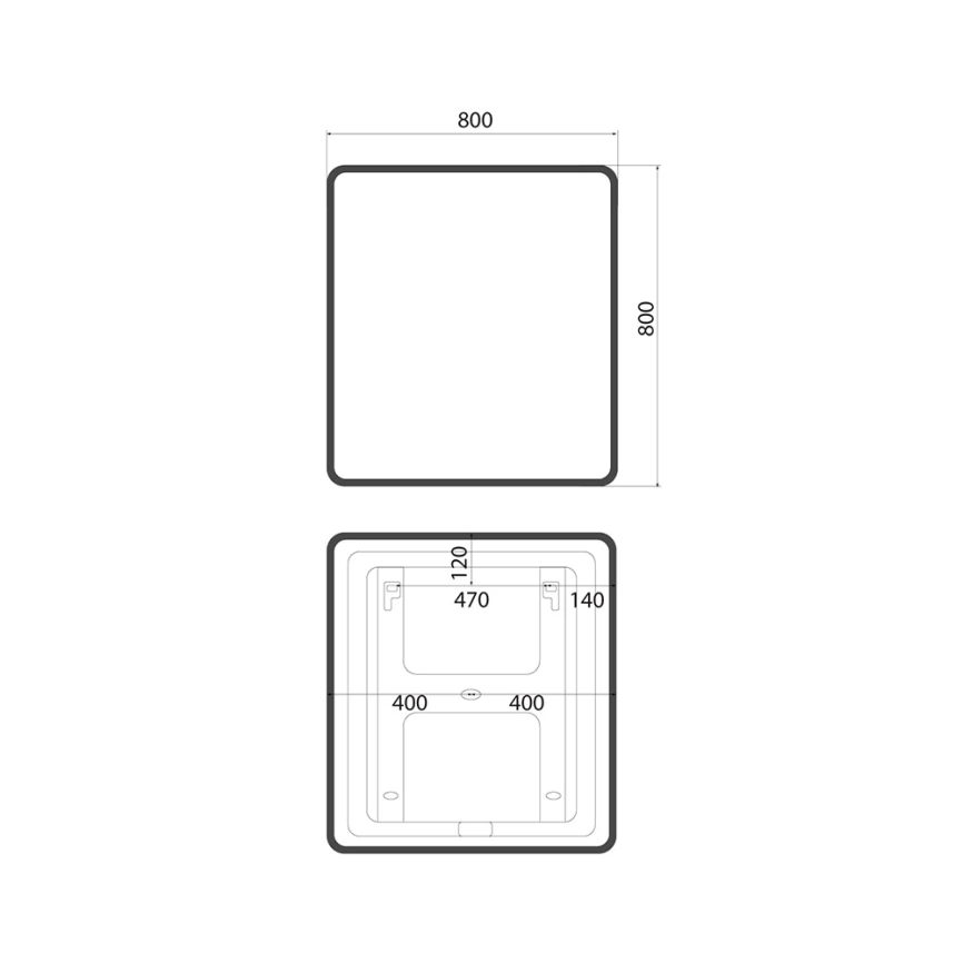 Зеркало навесное Iddis Cloud X 80 CLX8000i98 с подсветкой - схема