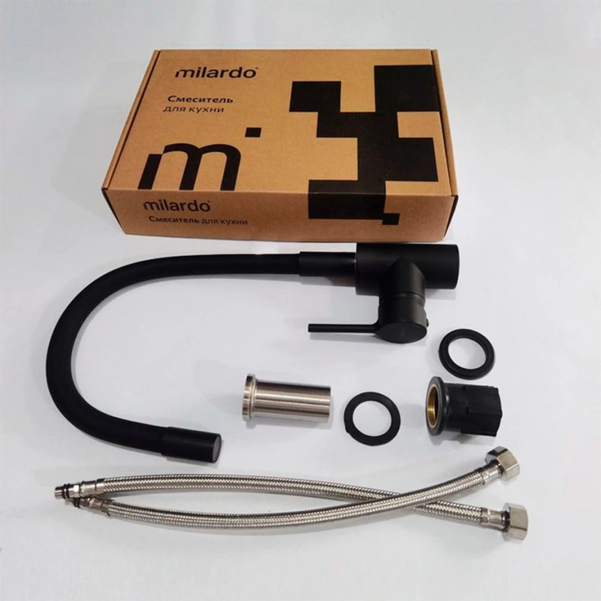 Смеситель для кухни Milardo Meal M01BL0FM05 с гибким изливом, черный - фото 3