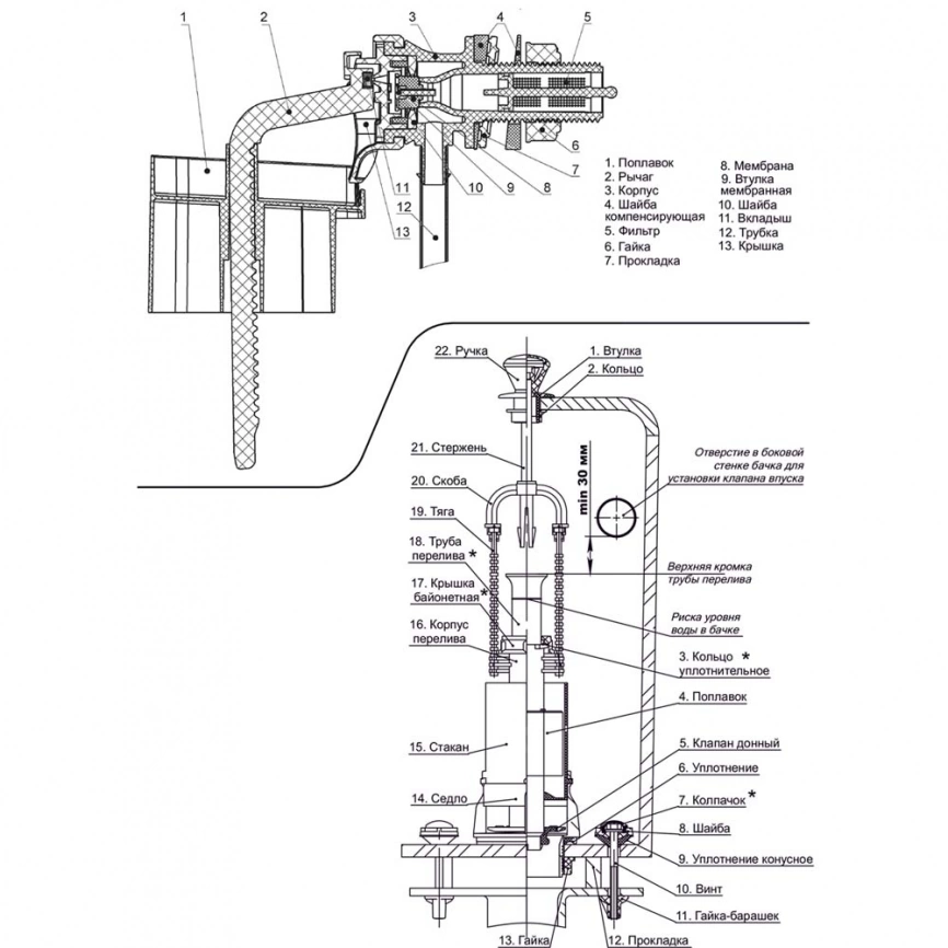 Водосливная арматура Уклад А 110.56.00.0, штоковоя с боковым подводом - схема