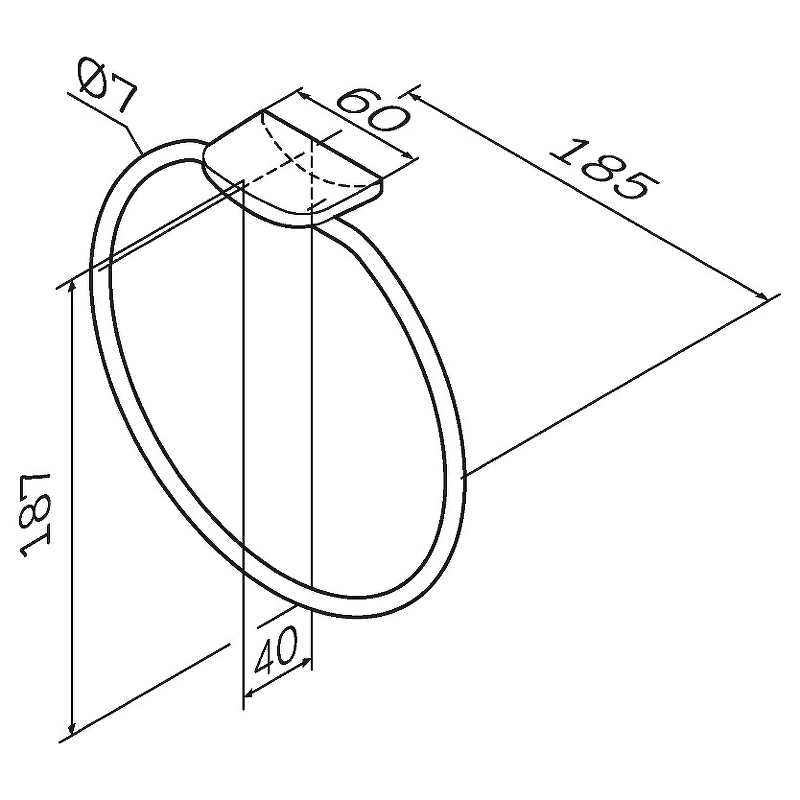 Кольцо для полотенец AM.PM Inspire V2.0 A50A34422, черный - схема