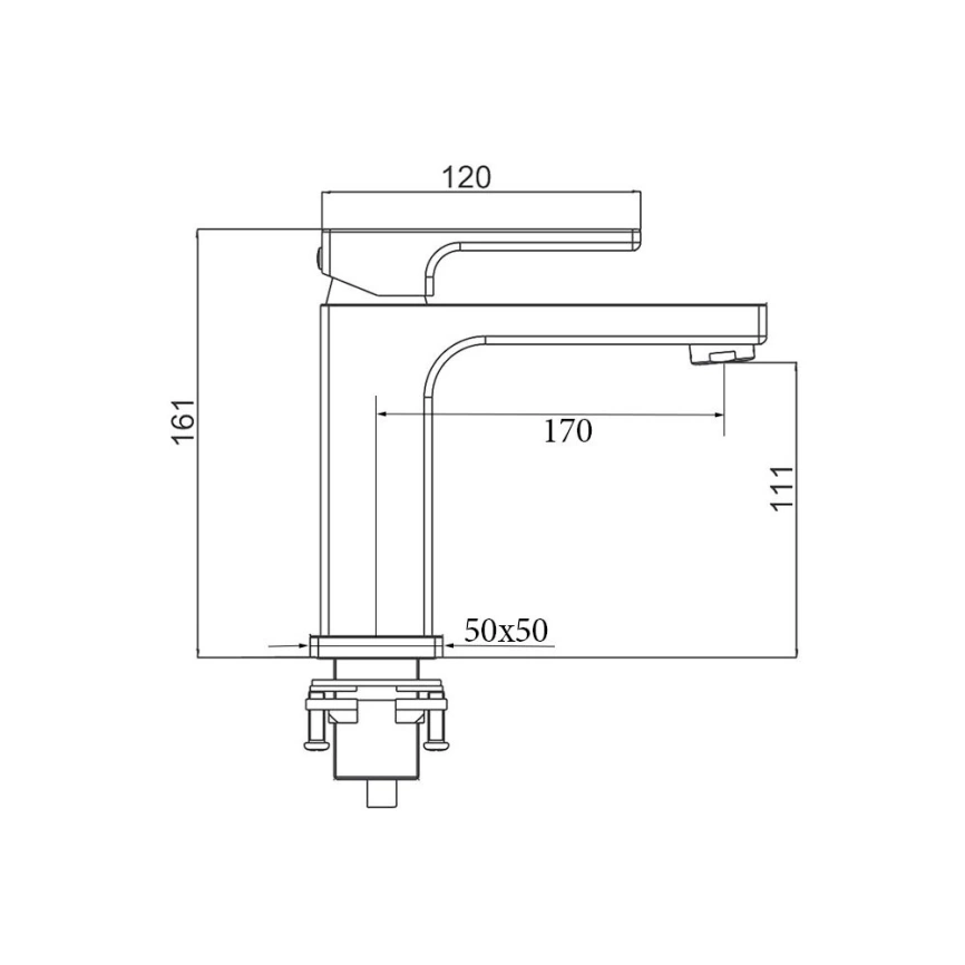 Смеситель для раковины Hans H11.1003 черный - схема