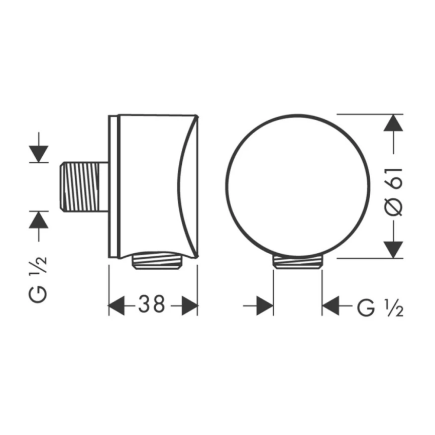Шланговое подключение Hansgrohe Fixfit 26453700, белый - схема