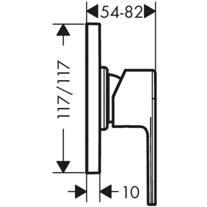 Смеситель для душа Hansgrohe Vernis Shape 71658670, черный - схема