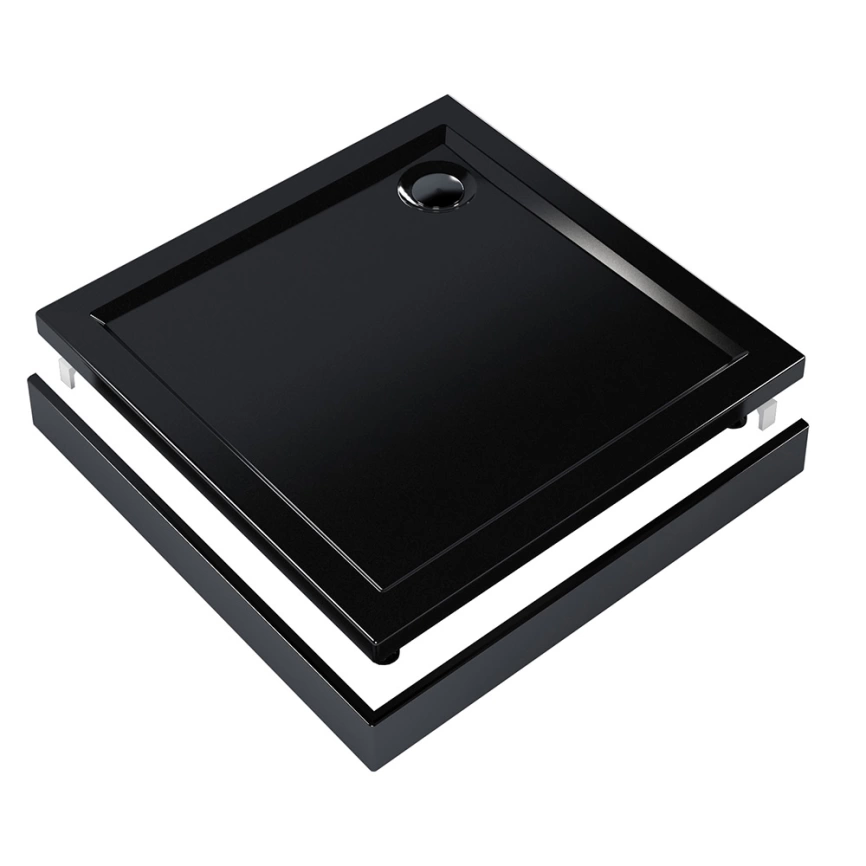 Душевой поддон акриловый Метакам Apart Black 100x100 квадратный черный - фото 6