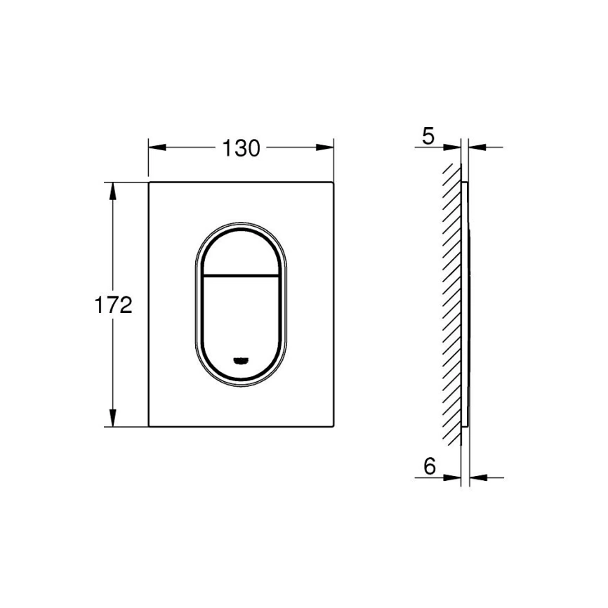 Кнопка смыва для инсталляции Grohe Arena Cosmopolitan S 37624000, хром - схема
