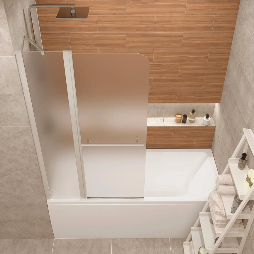 Штора на ванну из стекла 1Marka P-05 85x150 Mistelite R матовая - фото 4