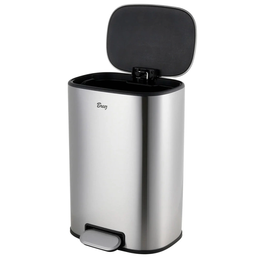 Урна для мусора Breez WB-1012 стальная c крышкой на 12 литров - фото 1