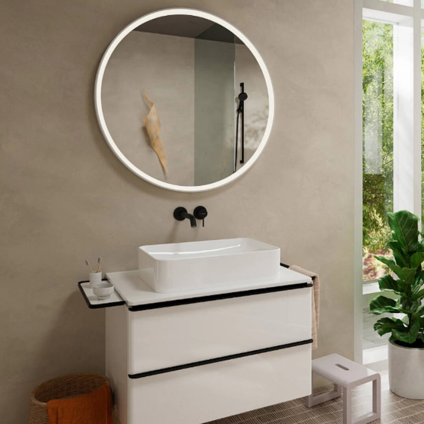 Смеситель для раковины Hansgrohe Tecturis S 73351670 настенный, черный - фото 1