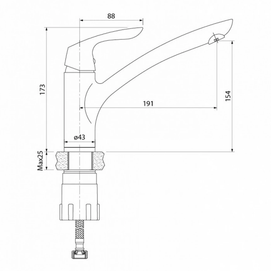 Смеситель для кухни IDDIS Kitchen Line K10SB00i05 - схема