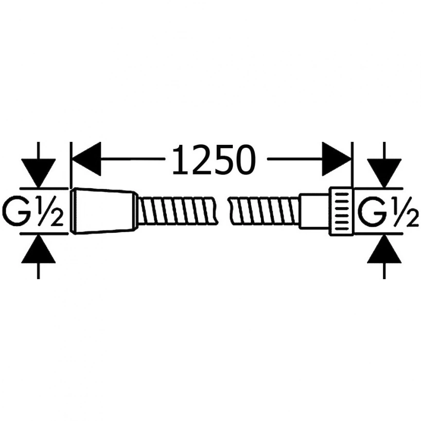 Шланг для душа Hansgrohe Metaflex 28262000 из ПВХ, длина 1,25 метра -  схема