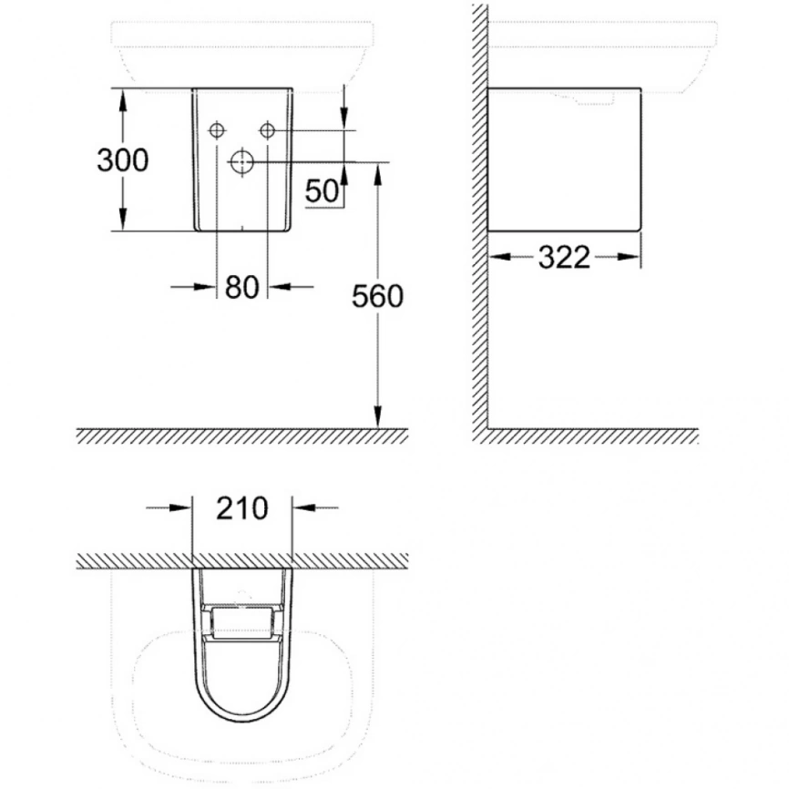 Раковина Grohe Euro Ceramic 55 см 39336000 - схема 2