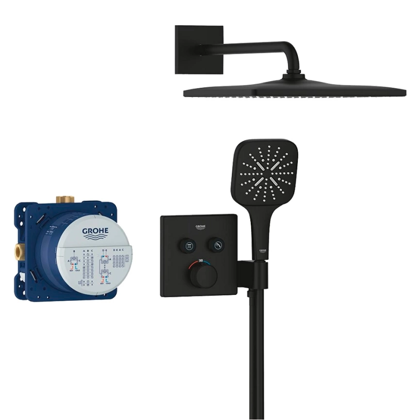 Душевой комплект Grohe Grohtherm SmartControl 34865KF0 черный с термостатом - фото 2
