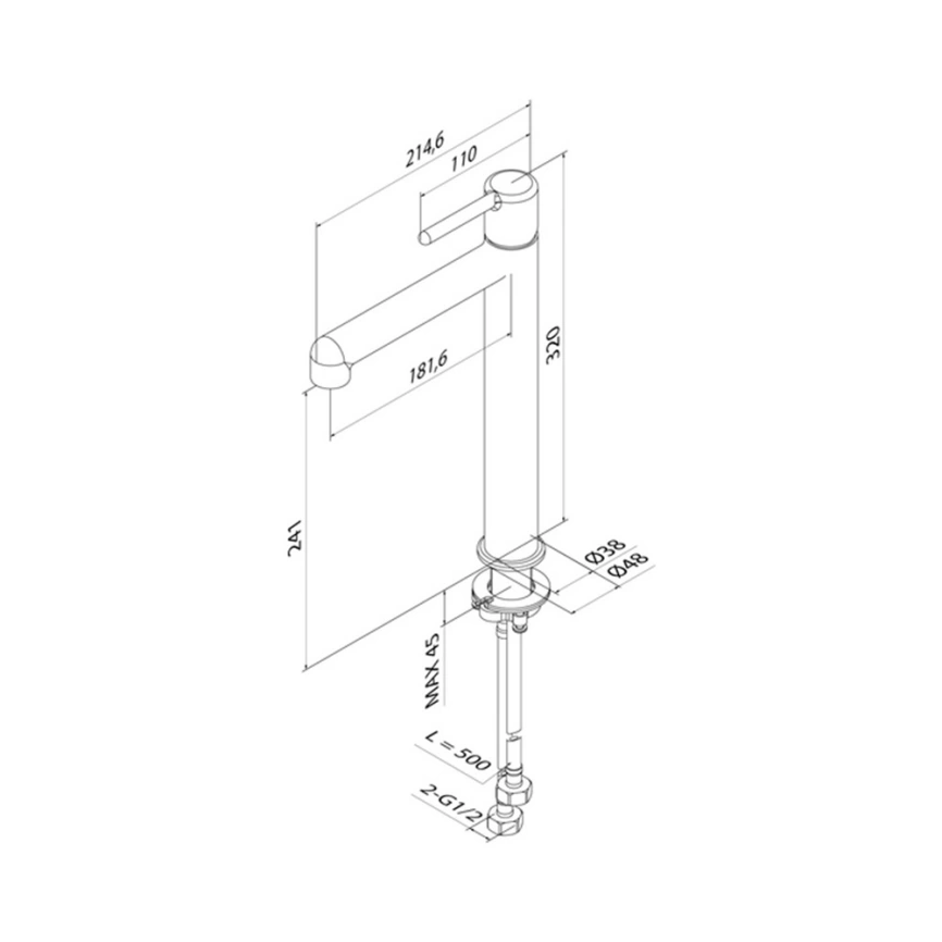 Смеситель для раковины Iddis Aiger AIGBC01i01 хром - схема