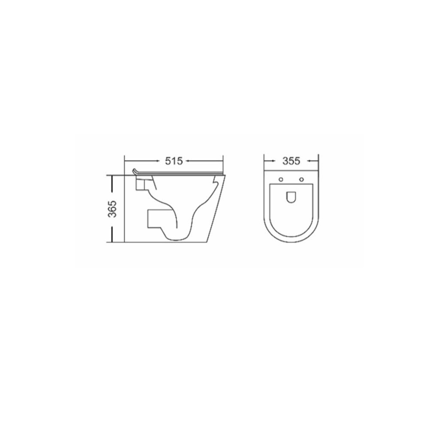 Унитаз подвесной Santop ST-0253MLG безободковый с сиденьем микролифт, серый - схема