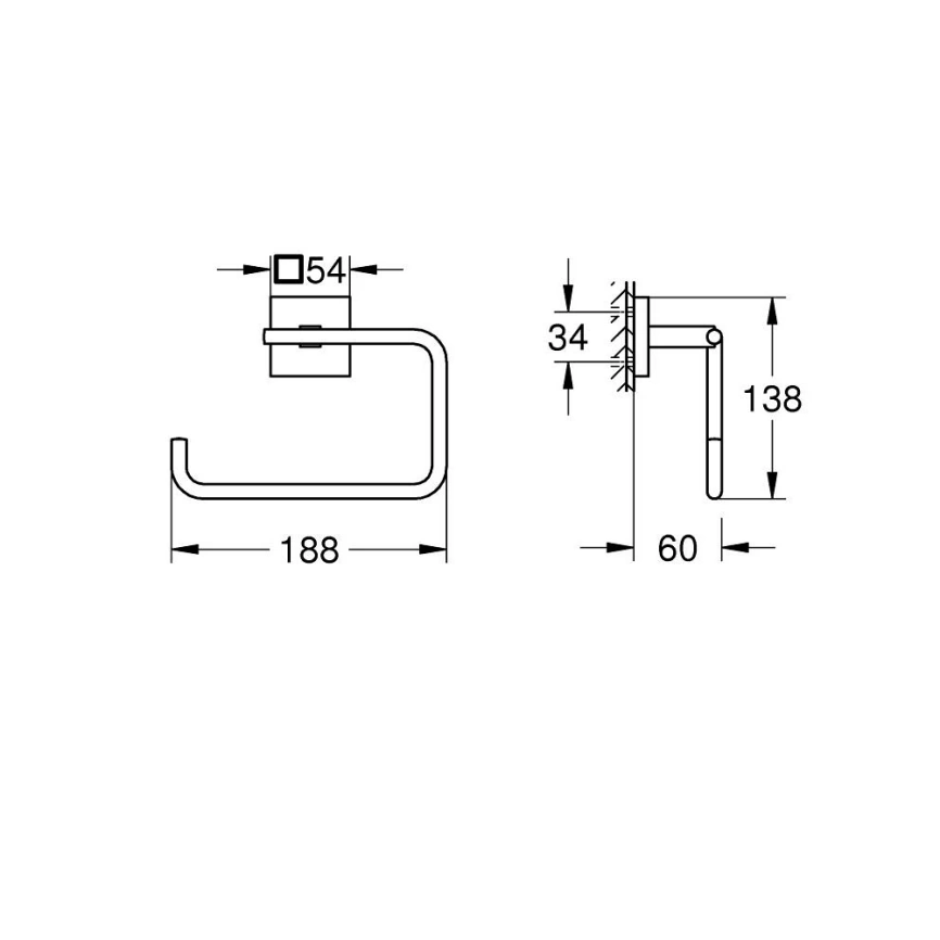 Полотенцедержатель Grohe Start Cube 40975DC0 сталь - схема