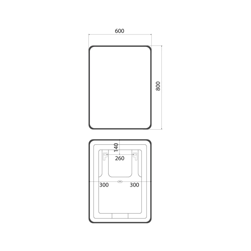 Зеркало навесное Iddis Cloud X 60 CLX6000i98 с подсветкой - схема