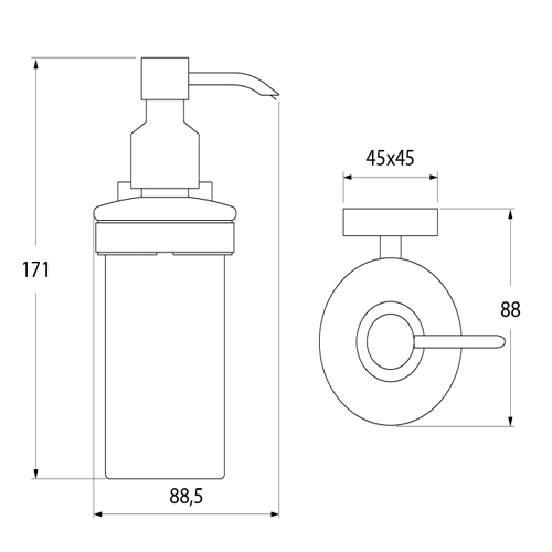 Дозатор для жидкого мыла настенный IDDIS Edifice EDIMBG0i46 - схема