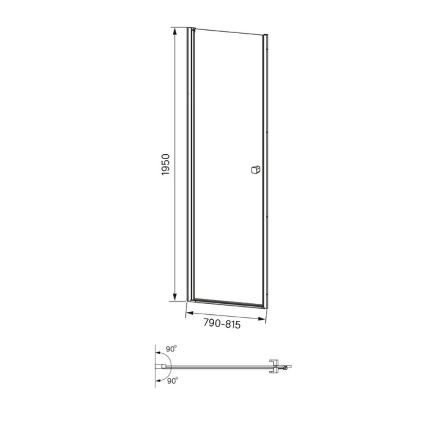 Душевая дверь распашная в нишу 800x1950 Iddis Ray RAY6CP8i69 - схема