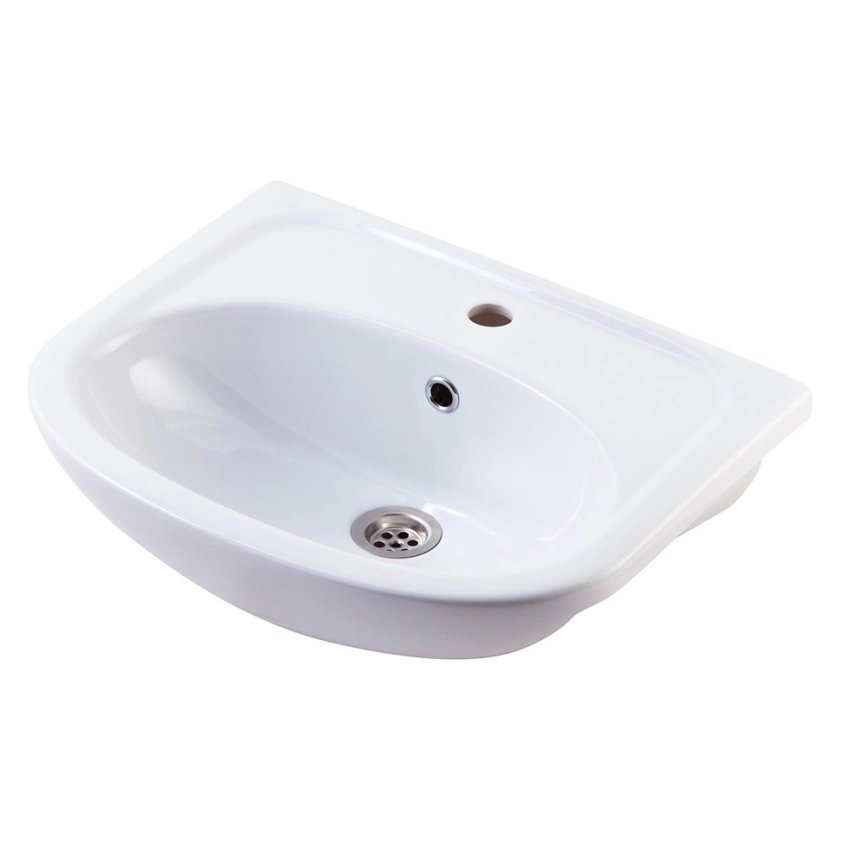 Тумба с раковиной напольная Cetus Элара 50 белая/черная - фото раковины