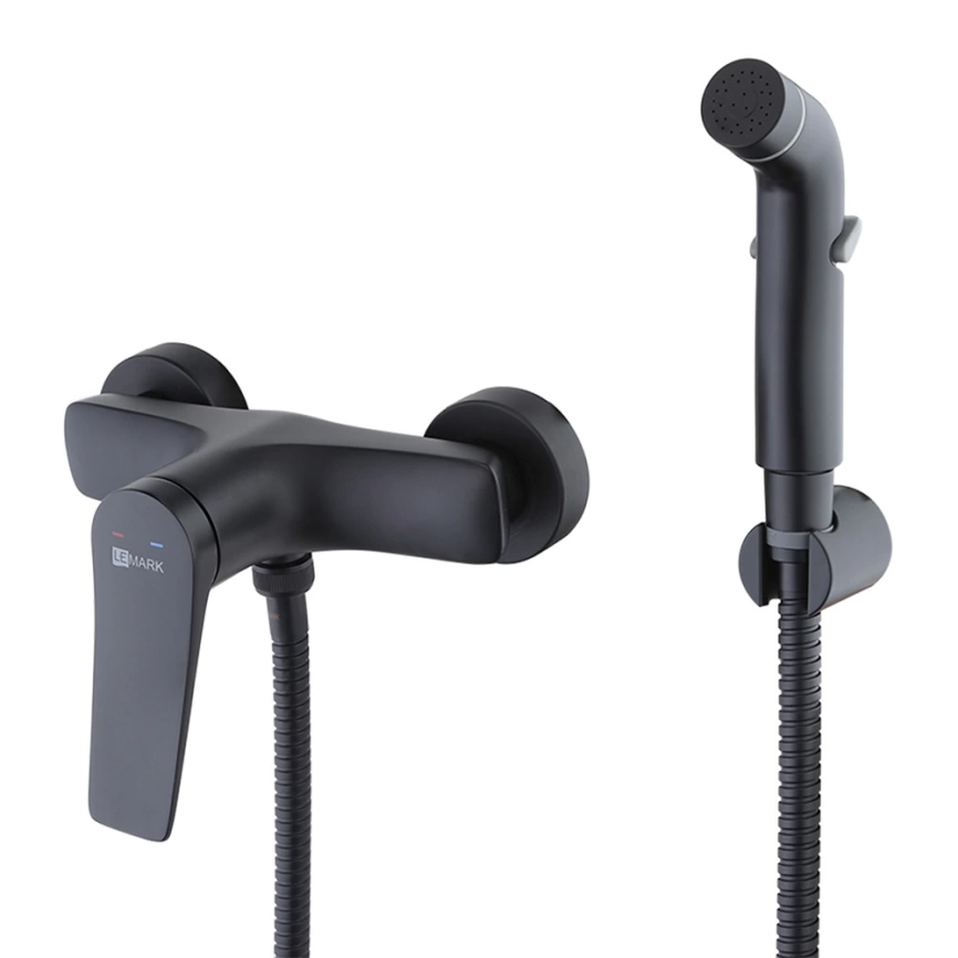 Смеситель с гигиеническим душем Lemark Bronx LM3718BL, черный