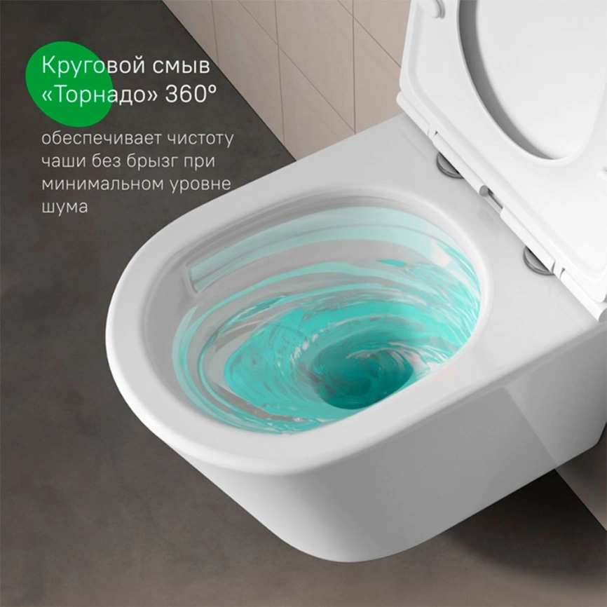 Унитаз подвесной Iddis Ray RAYRDSEi25 безободковый с сиденьем - фото 3