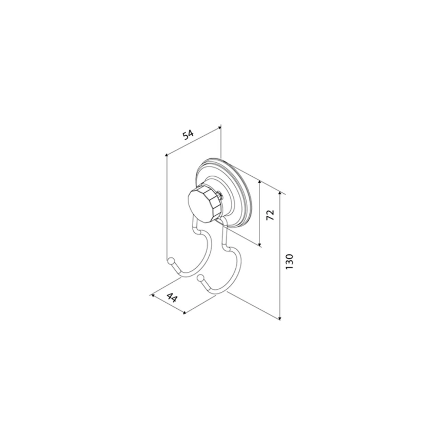 Крючок для ванной двойной Milardo Easy EASBWS0M41 черный - схема
