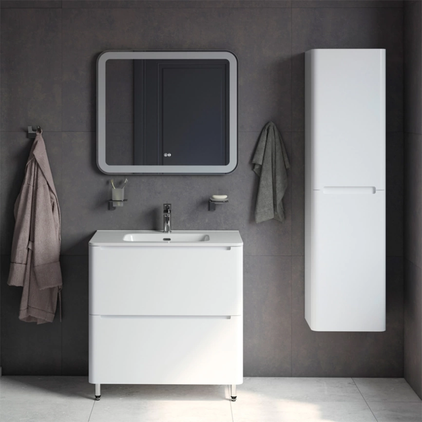 Тумба с раковиной напольная Iddis Edifice 80 EDI80WFi95K белая - фото 4