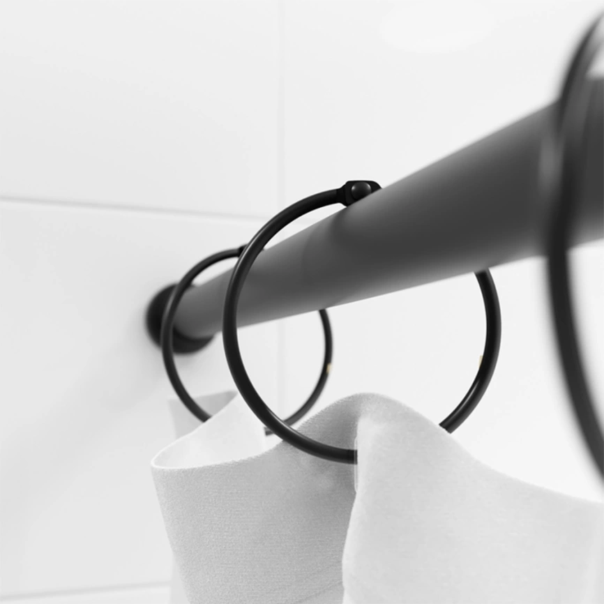 Кольца для штор в ванную Iddis Elegante RM01BLOi15 черные - фото 5