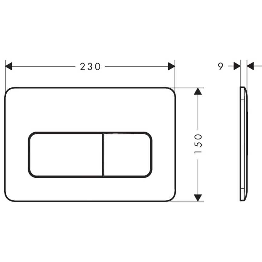 Кнопка смыва для инсталляции Hansgrohe iFrame Original Q 66001000 хром - схема