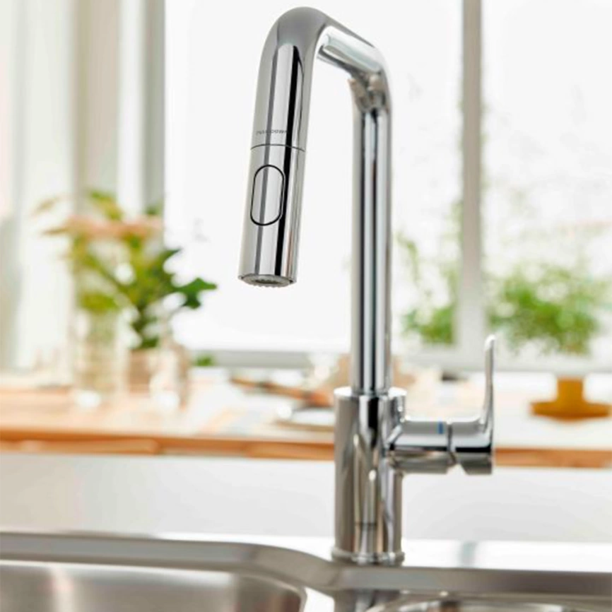 Смеситель для кухни Grohe Eurosmart 30619000 c выдвижным изливом - фото 6