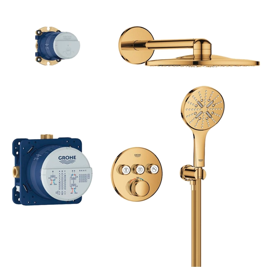Душевой комплект Grohe Grohtherm SmartControl 34863GL0 золото с термостатом - фото 2