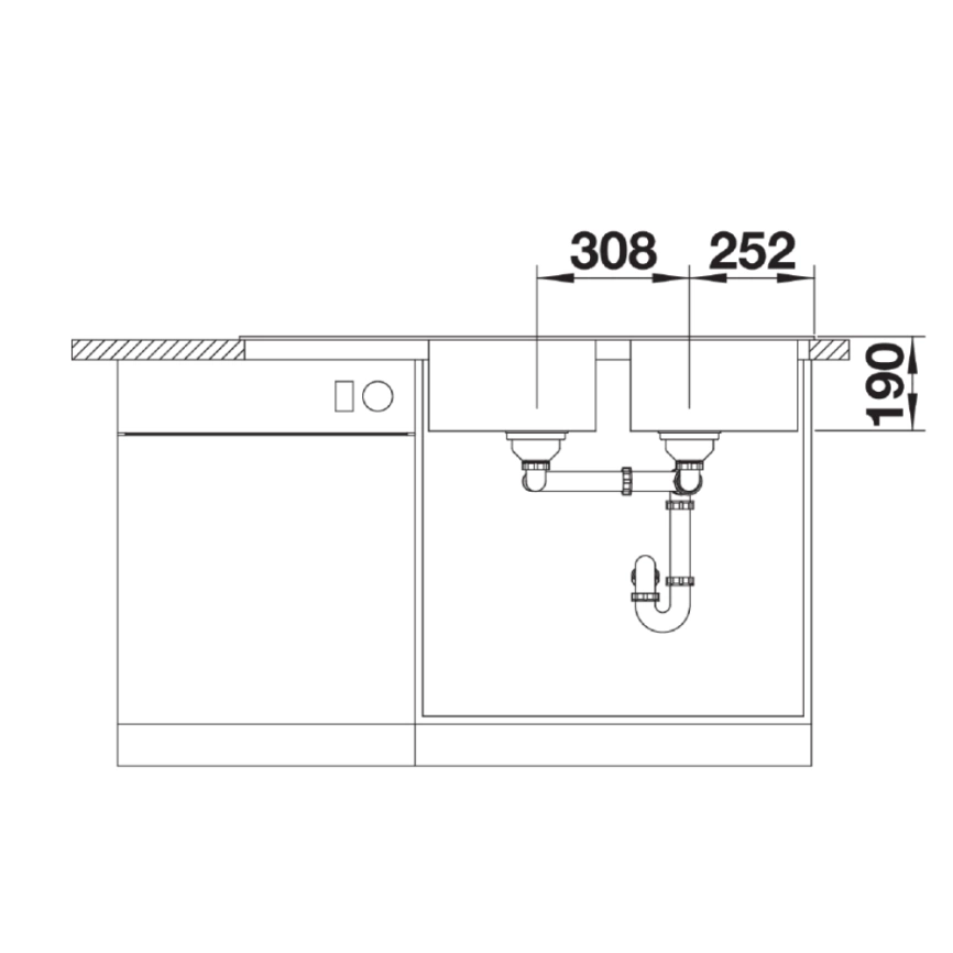 Мойка кухонная Blanco Legra 8 S, 523163 антрацит Silgranit - схема 2