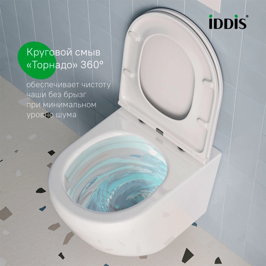 Унитаз подвесной Iddis Blanco Q BLQNDSEI25 торнадо с сиденьем - фото 4