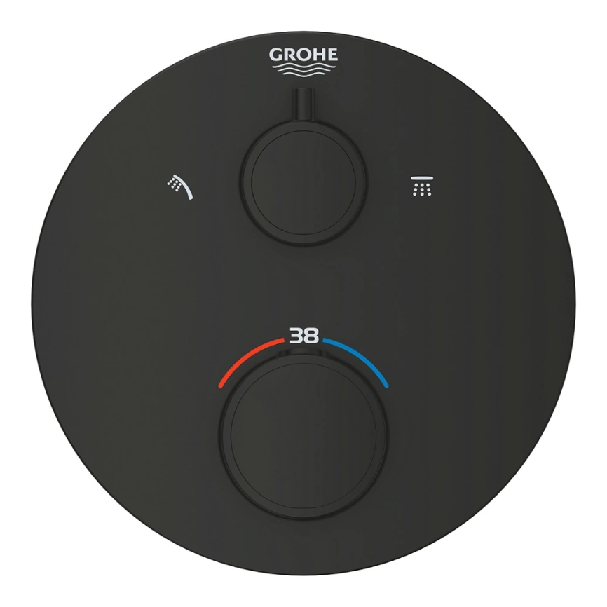 Внешняя часть смесителя для душа Grohe Grohtherm 1022082430 черный - фото 2