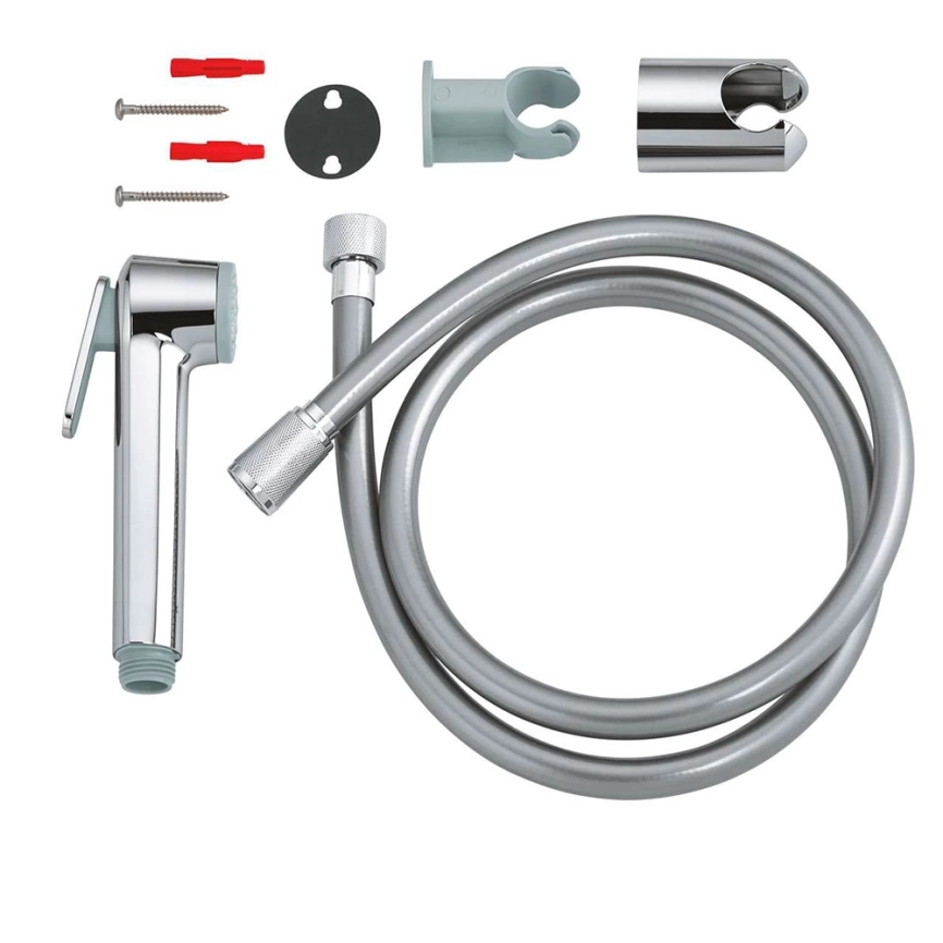 Лейка с гигиеническим душем Grohe Tempesta-F 27513001 настенным держателем и шлангом - фото 4