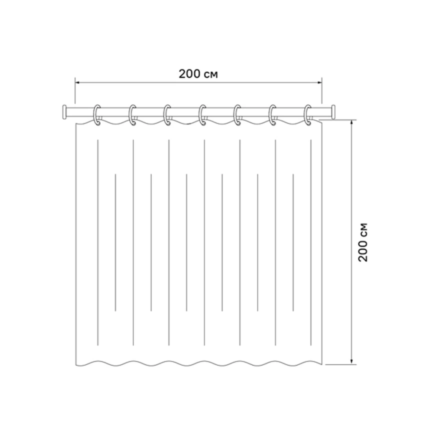 Штора для ванной 200x200 Iddis Orange Horizon 300P20RI11 оранжевая - схема