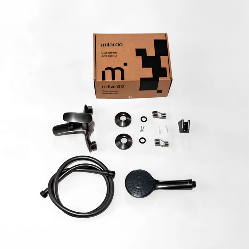 Смеситель для ванны Milardo Rora RORGM00M02 графит с коротким изливом - фото 3