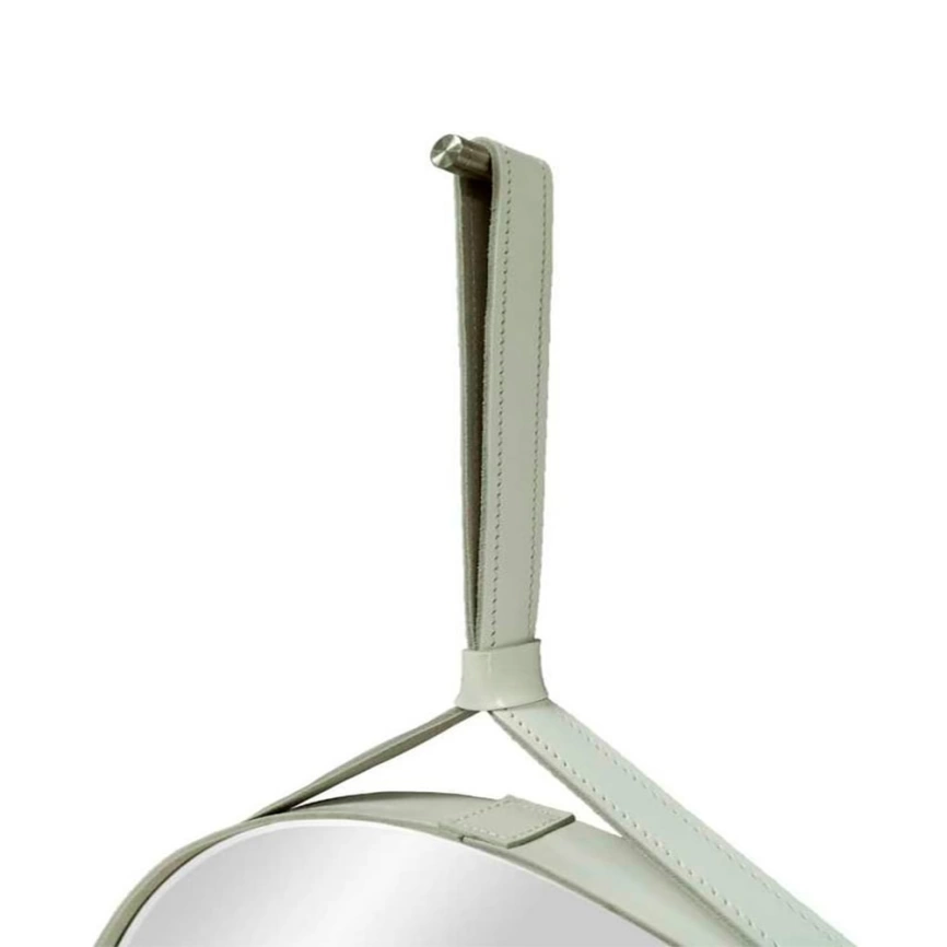 Зеркало навесное Continent Ритц D 650 на ремне из кожи белого цвета - фото 2