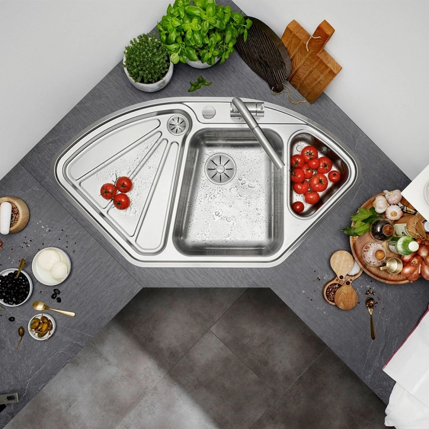 Мойка кухонная из нержавеющей стали Blanco Delta II-IF 523667 - фото 1