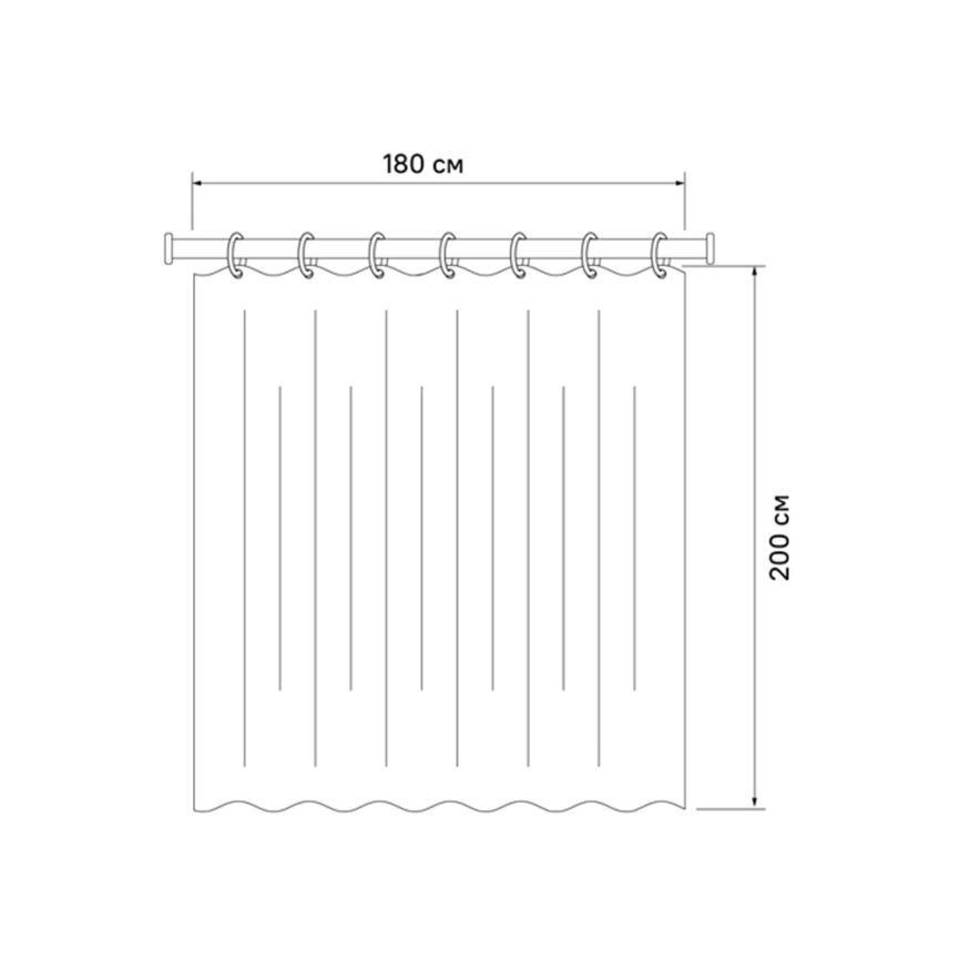 Штора для ванной 200x180 Iddis Base BT02P18i11 черная - схема