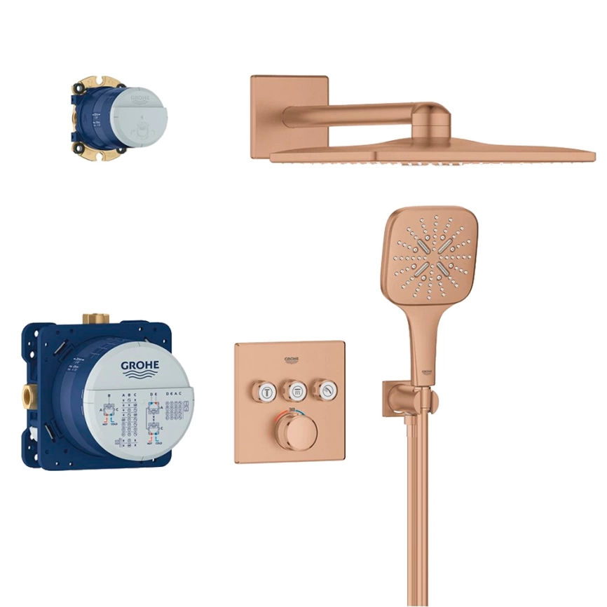 Душевой комплект Grohe Grohtherm SmartControl 34864DL0 бронза с термостатом - фото 2