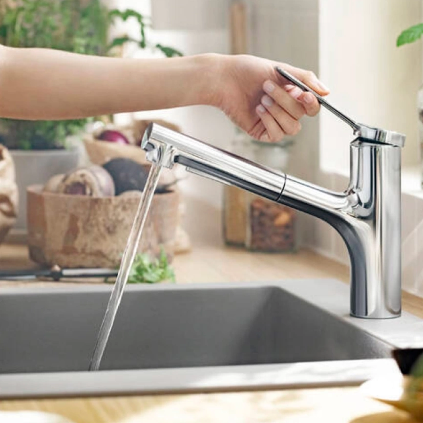 Смеситель для кухни Hansgrohe Zesis M33 74800000 с вытяжным душем - фото 1