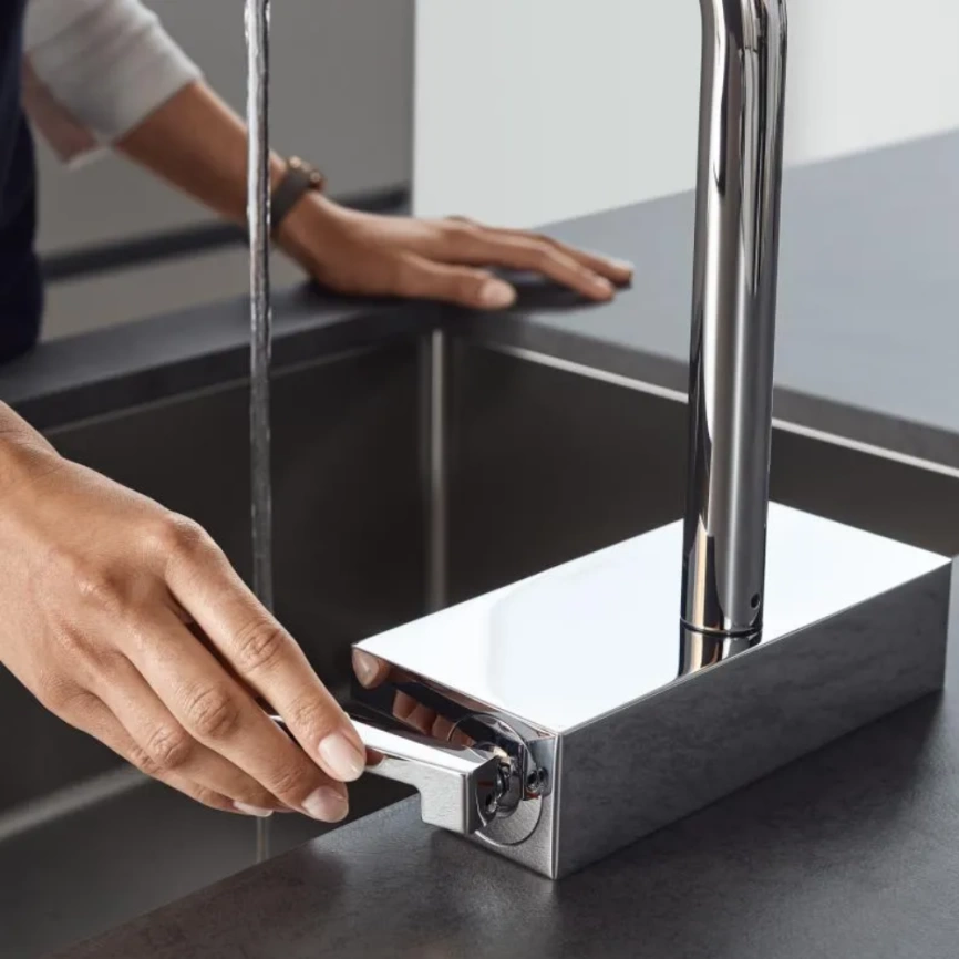 Смеситель для кухни Hansgrohe Aquno Select M81 73837000 с вытяжным душем - фото 3
