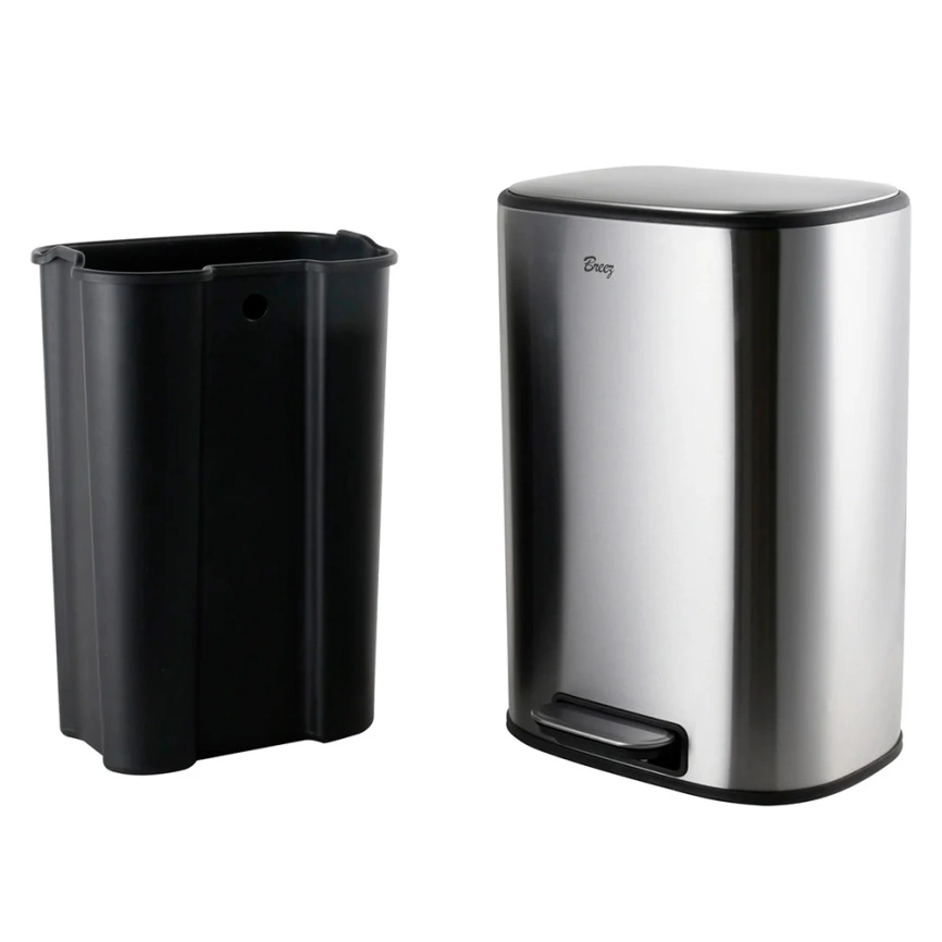 Урна для мусора Breez WB-1012 стальная c крышкой на 12 литров - фото 3