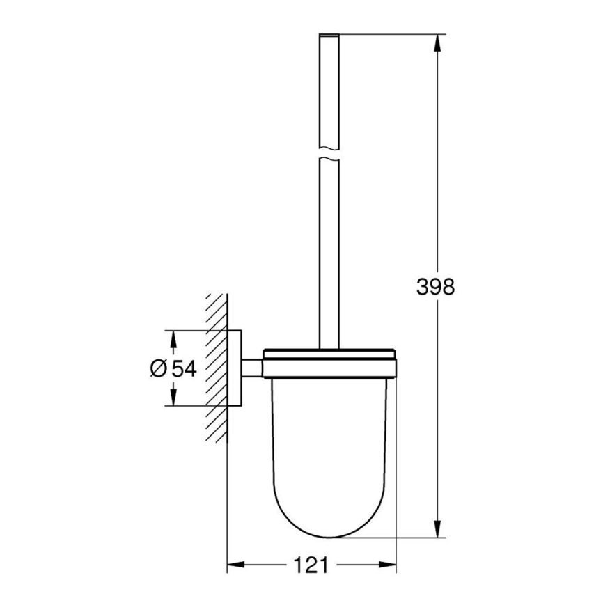 Ерш туалетный Grohe Start 411852430 черный, подвесной - схема