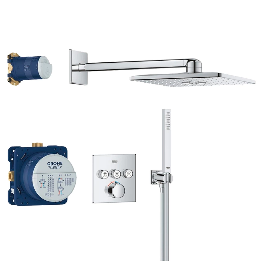 Душевой комплект Grohe Grohtherm SmartControl 34873000 хром с термостатом - фото 1