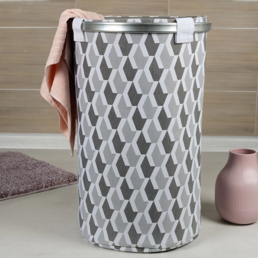 Корзина для белья Fixsen Smart Style FX-1033A серая - фото 1