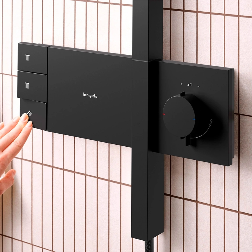 Душевая стойка Hansgrohe Raindance Alive S 24596670 с термостатом черный - фото 1