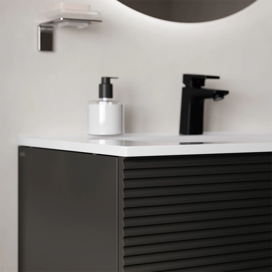 Тумба с раковиной подвесная Iddis Bild 80 BIL80G0i95K серая темная - фото 5