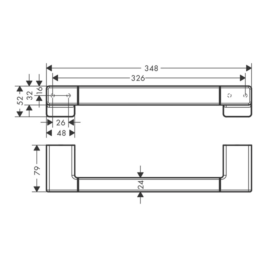 Поручень для ванн Hansgrohe AddStoris 41744340 темный хром - схема